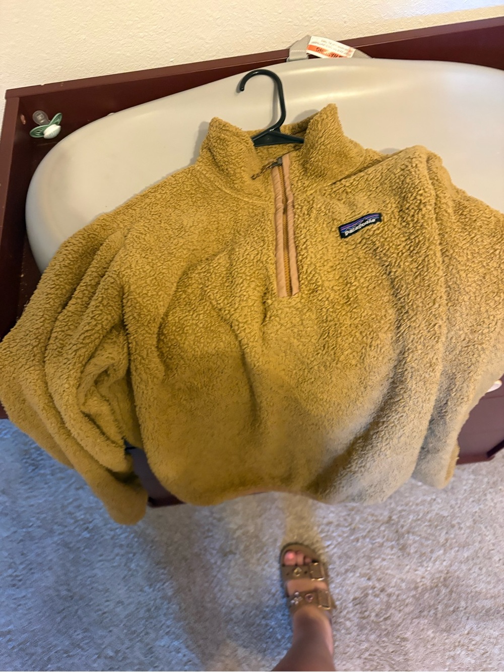 Patagonia Mustard Sherpa Half-Zip Pullover